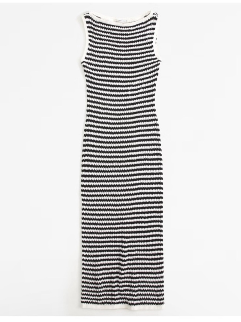 Abercrombie & Fitch Black and White‎ Striped Knit Crochet Maxi Dress